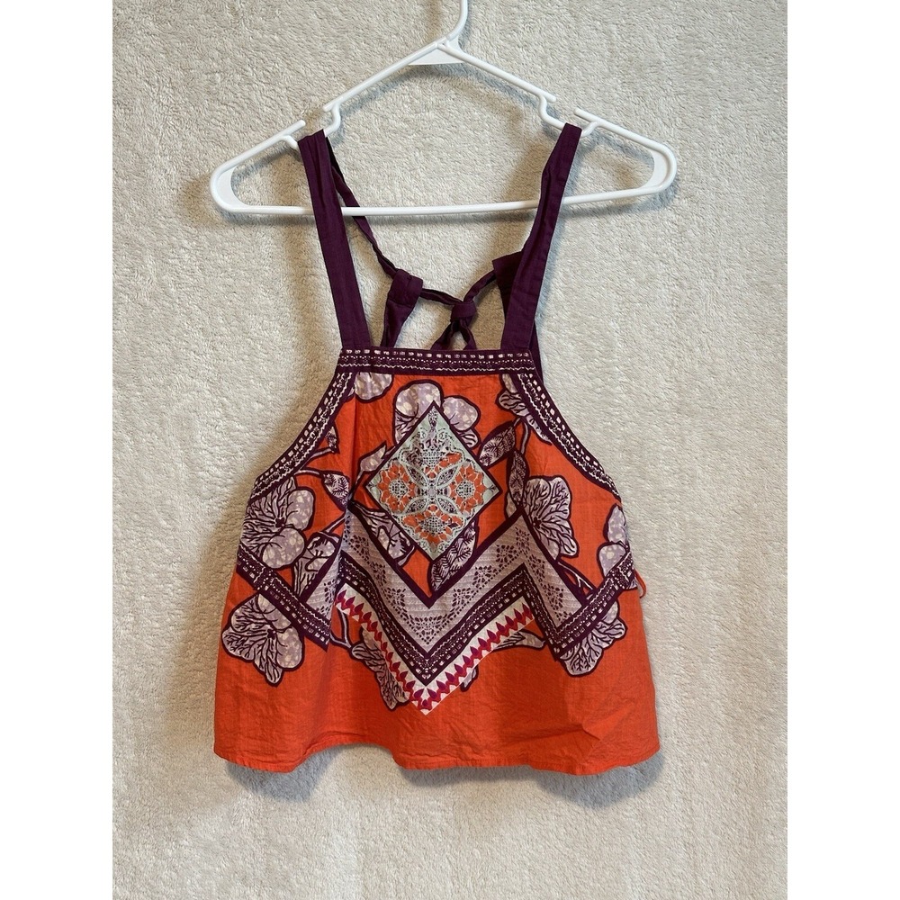 Free People Top Blouse Cool Cabana Size Small Women Red